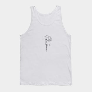 Wildflower Line Art | Floral Botanical Minimalist Lineart Tank Top